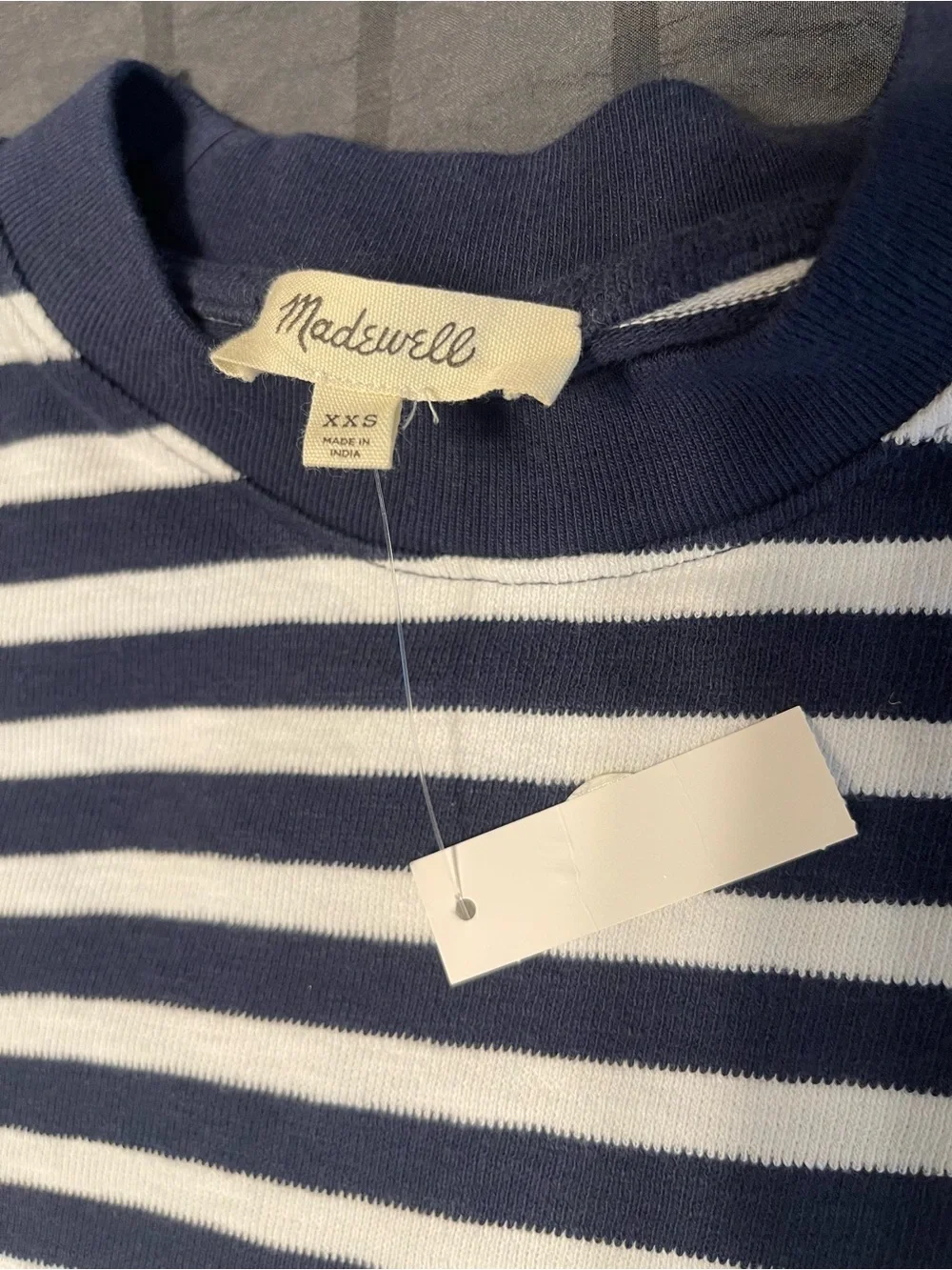 Madewell Navy & White Striped Boxy Tee - Picture 6 of 6